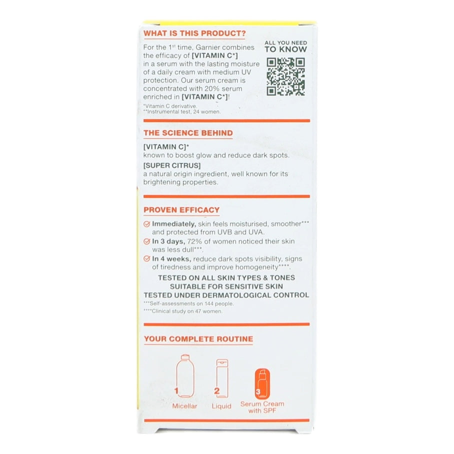 Garnier Naturals Vitamin C 50ml Cream Brightening Serum SPF25