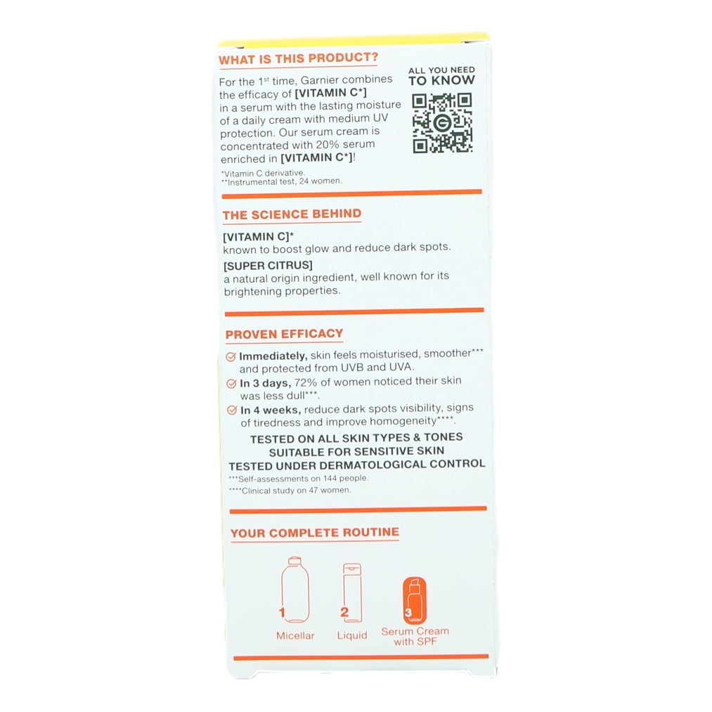 Garnier Naturals Vitamin C 50ml Cream Brightening Serum SPF25