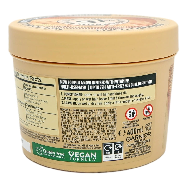 Garnier Ultimate Blends Hair Food 3in1 400ml Cocoa Butter Curly Hair