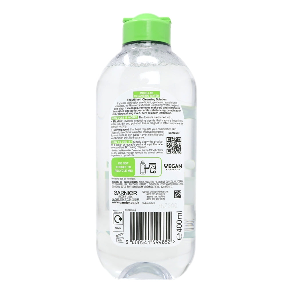 Garnier Micellar Cleansing Water 400ml Combination Skin