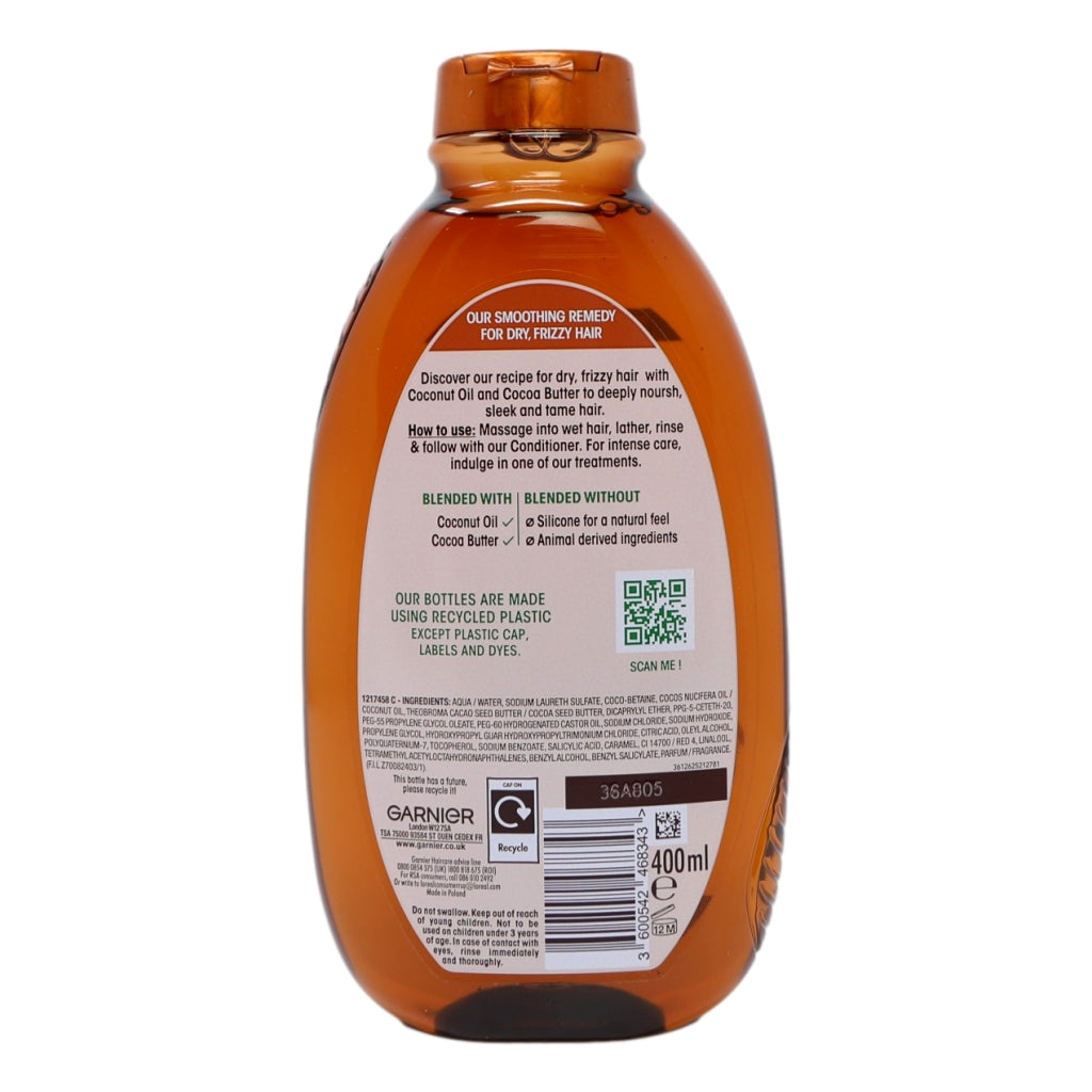 Garnier Ultimate Blends Shampoo 400ml Coconut Oil & Cocoa Butter Sleek