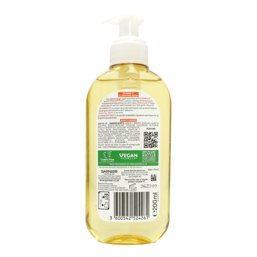 Garnier Naturals Cleansing Face Wash 200ml Vitamin C