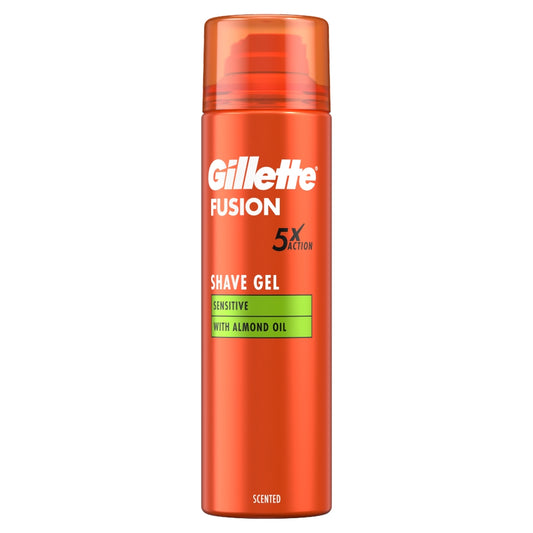 Gillette Fusion Shave Gel 240ml Sensitive Skin With Almond Oil