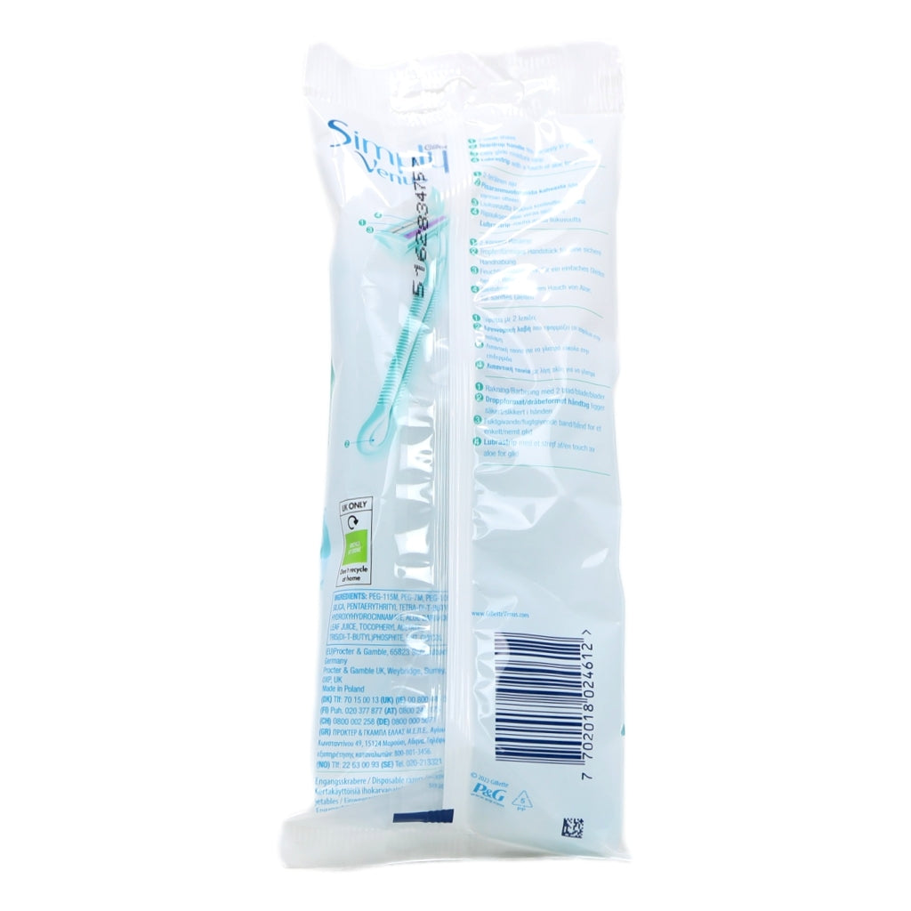 Clear plastic package with text and a barcode on a white background