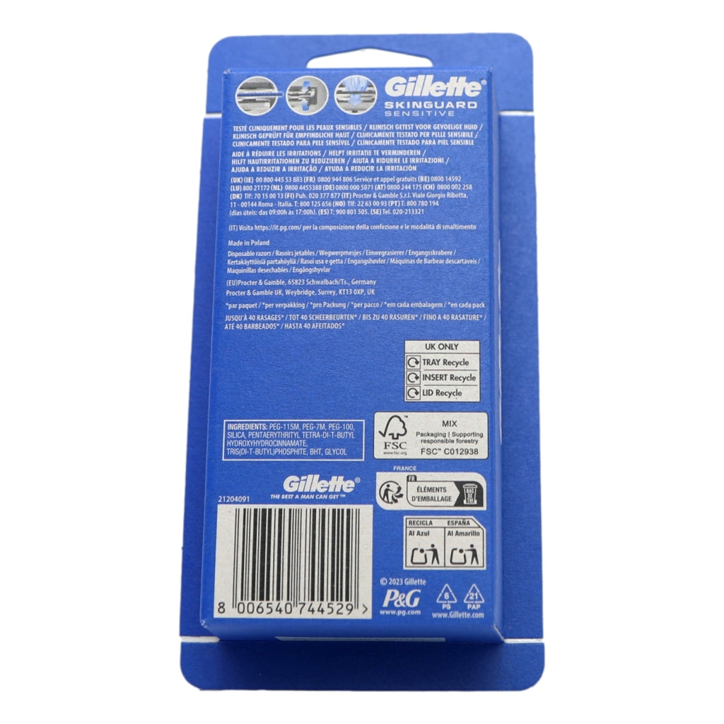 Gillette Skinguard Sensitive 4s Disposable Razor