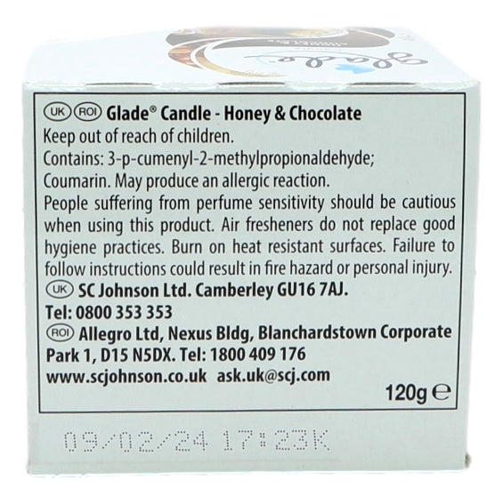 Glade Candle 120g Honey & Chocolate