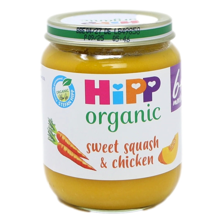 HiPP Organic Sweet Squash & Chicken Baby Food Jar 6+ Months 125g