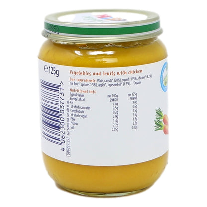 HiPP Organic Sweet Squash & Chicken Baby Food Jar 6+ Months 125g