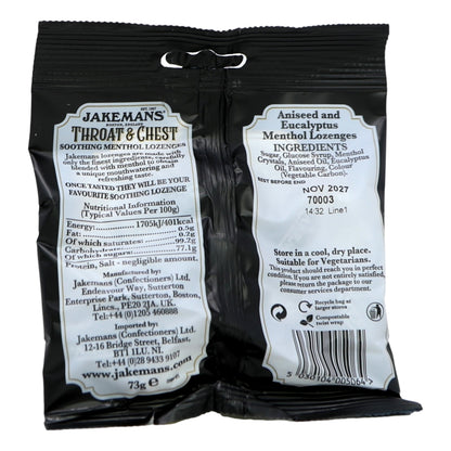 Jakemans Lozenges 73g Throat & Chest