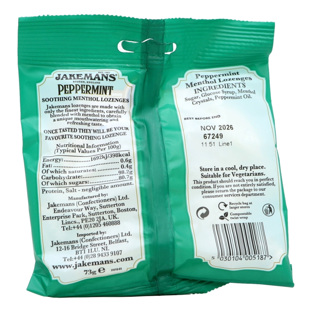 Jakemans Lozenges 73g Peppermint