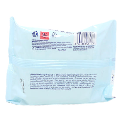 Johnsons Make Up Be Gone Wipes 25s Moisturising