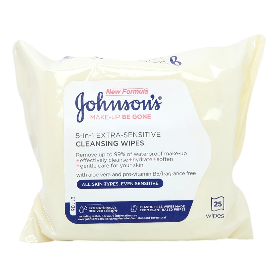 Johnsons Make Up Be Gone Wipes 25s Extra Sensitive