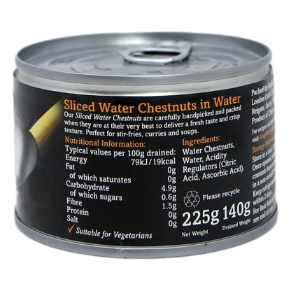 Kingfisher Oriental Sliced Water Chestnuts in Water 225g