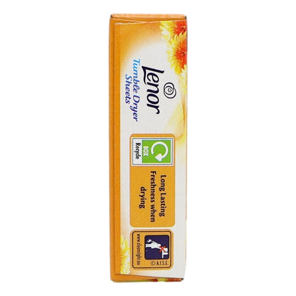 Lenor tumble dryer sheets packaging on a white background