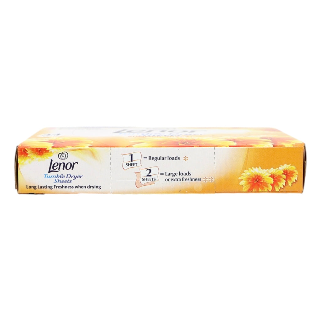 Lenor tumble dryer sheets packaging on a white background