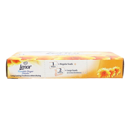 Lenor tumble dryer sheets packaging on a white background