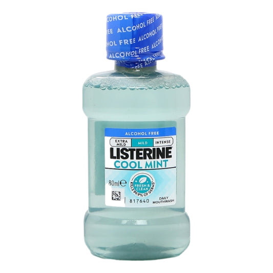 Listerine Mouthwash 80ml Cool Mint Mild Alcohol Free