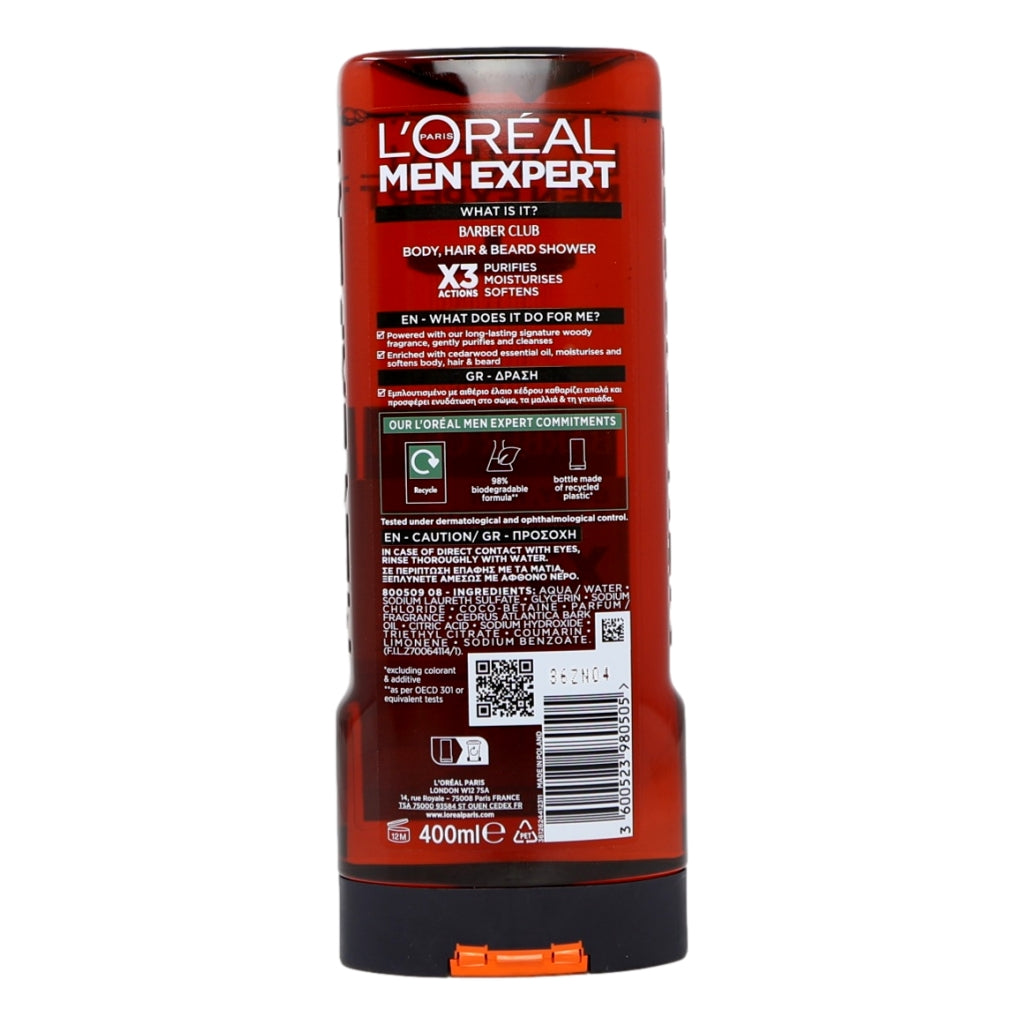 L'Oreal Men Expert Shower Gel 400ml Barber Club