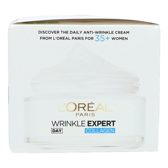 L'Oreal Paris Wrinkle Expert Collagen cream container on a white background