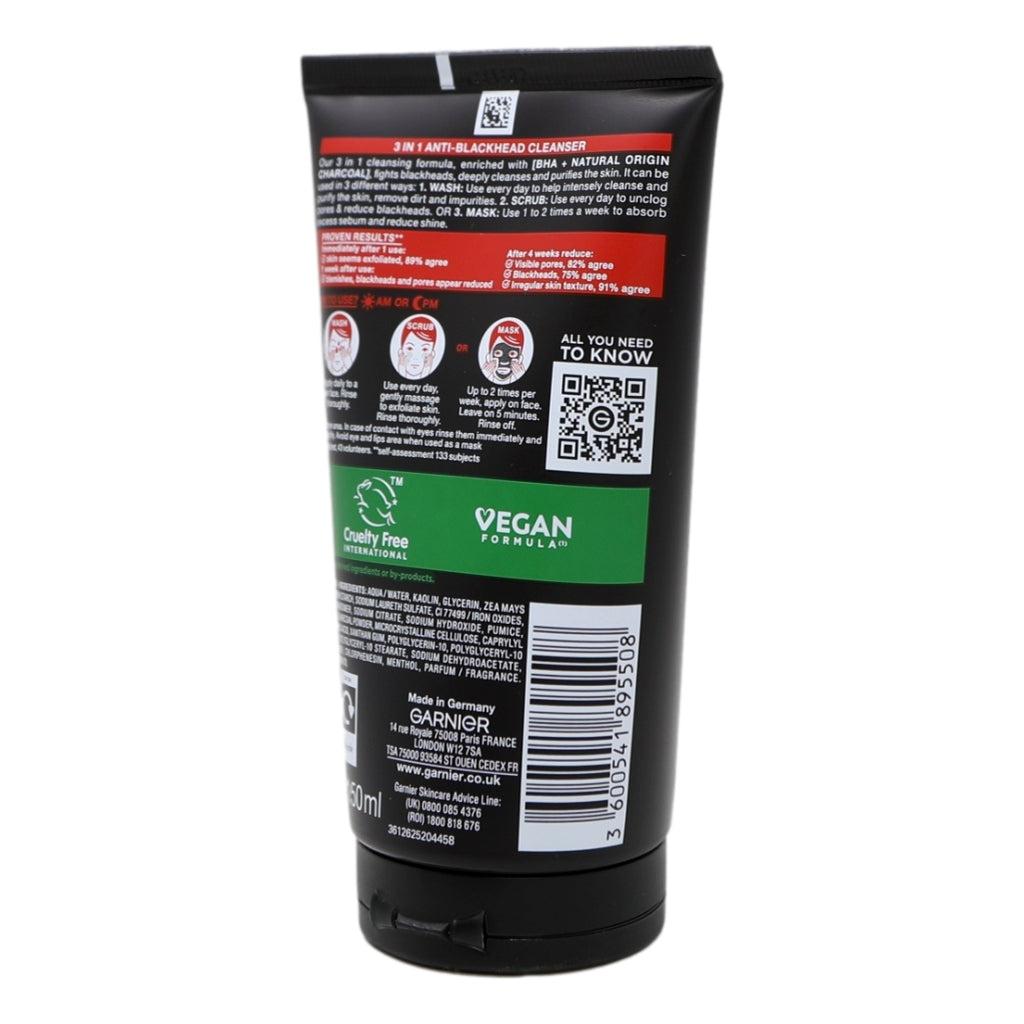 Garnier Pure Active 3in1 150ml Intensive Charcoal Anti-Blackhead Mash