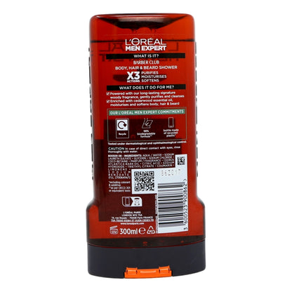 L'Oreal Men Expert Shower Gel 300ml Barberclub (Body, Hair & Beard Wash)