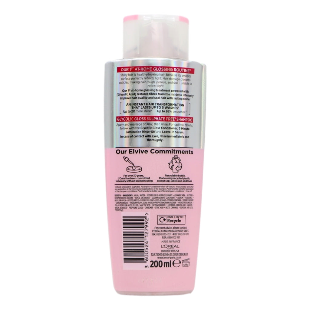 L'Oreal Elvive Glycolic Gloss Shampoo 150Ml New!
