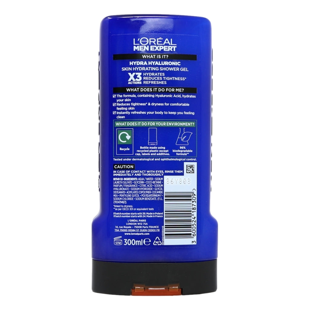 L'Oreal Men Expert Shower Gel 300ml Hyaluronic