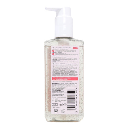 Clear bottle with pump and label on a white background