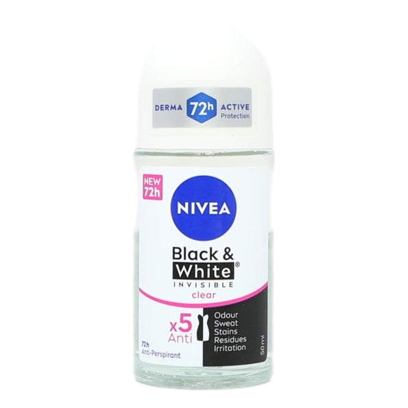 Buy Nivea Roll On 50ml Black & White Invisible for Women online at Intamarque Wholesale – Trusted FMCG distributor