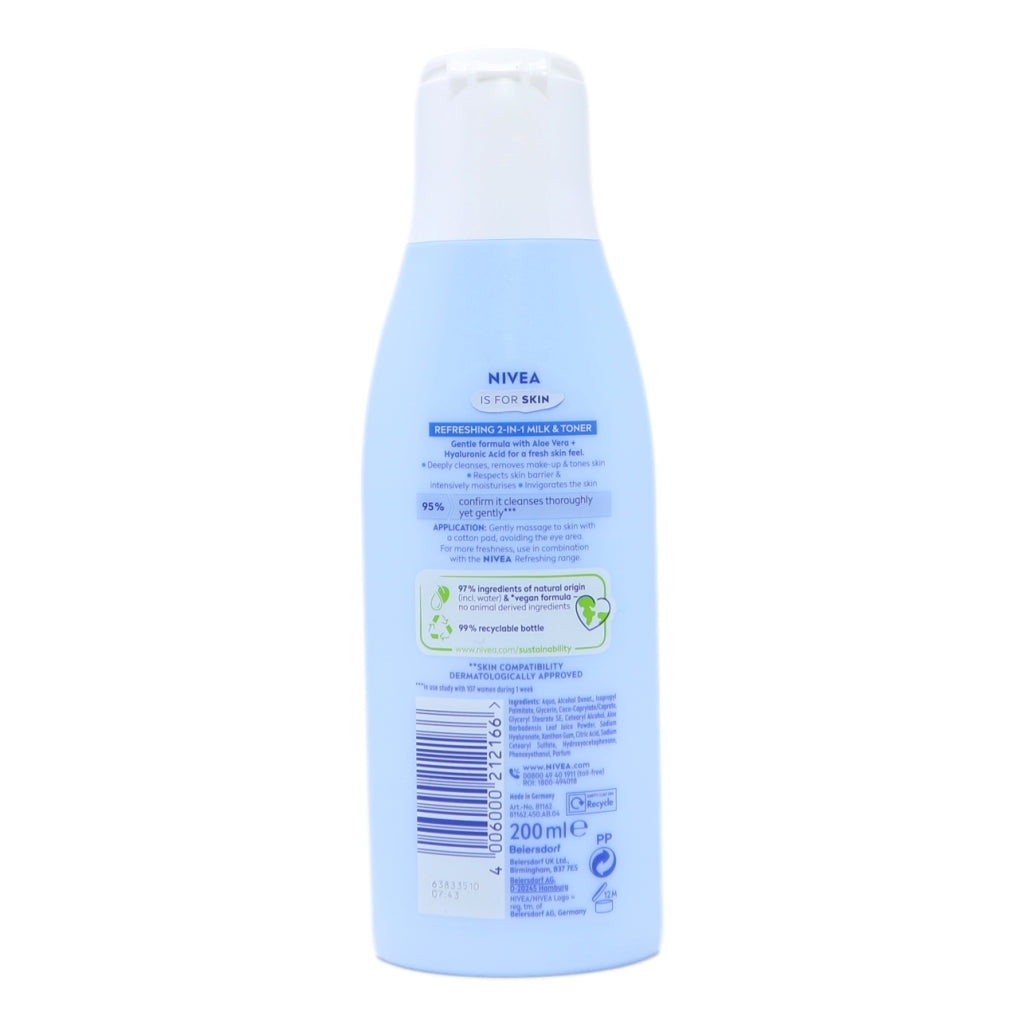 Nivea Visage 2in1 Cleanser & Toner 200ml Refreshing