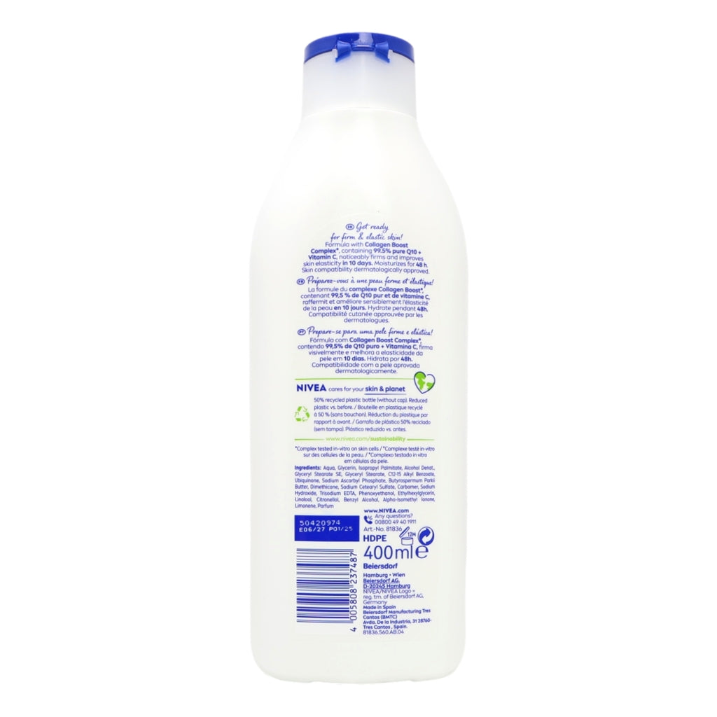 Nivea body wash bottle with label on a white background