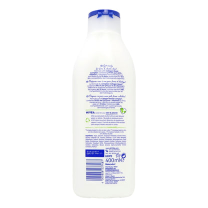 Nivea body wash bottle with label on a white background