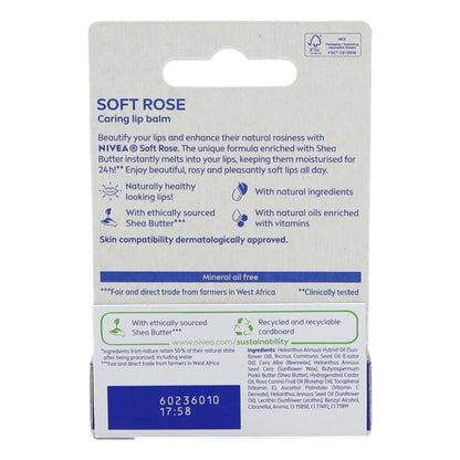 Nivea Lip 4.8g Soft Rose