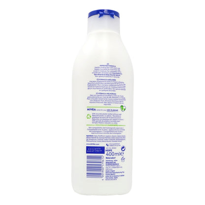 Nivea body wash bottle with label on a white background