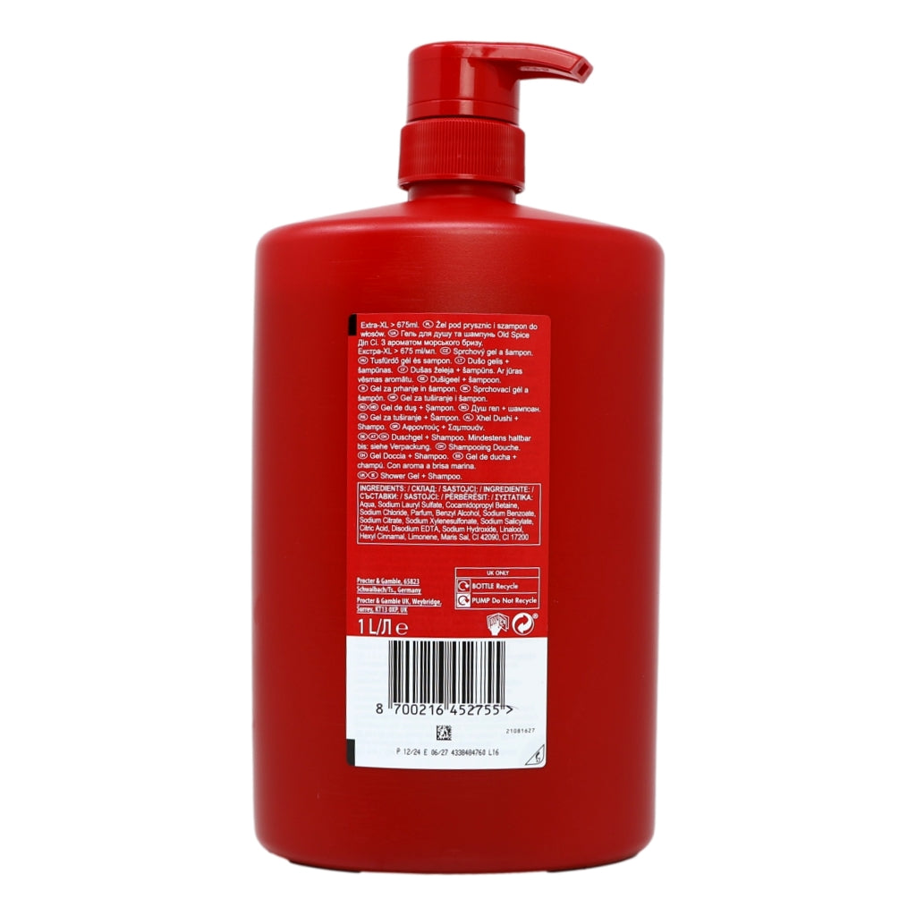 Old Spice Shower Gel 1Ltr Deep Sea