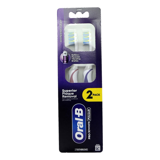 Oral B Pulsar 2pk Medium Toothbrush Pro 3D White