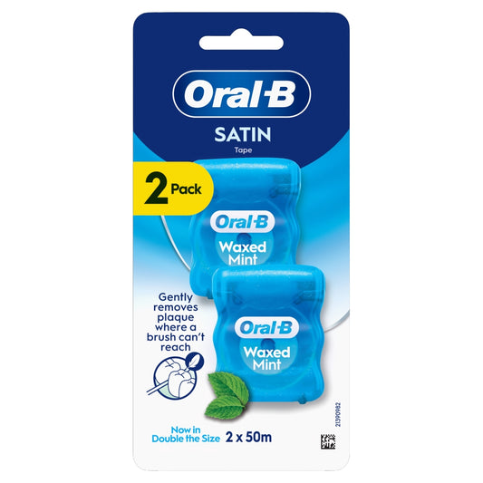 Oral B Dental Floss 2x50m Satin Tape Twin Pack NEW