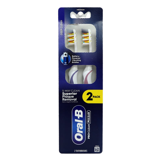 Oral B Pulsar Medium Toothbrush 2pk Pro Clean