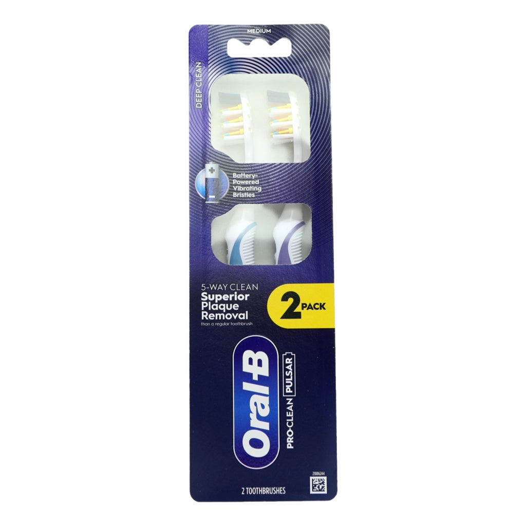 Oral B Pulsar 2pk Medium Toothbrush Pro Clean