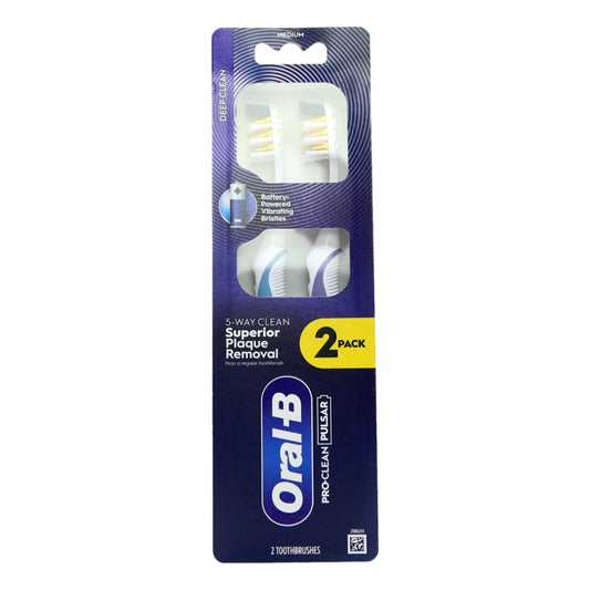 Oral B Pulsar 2pk Medium Toothbrush Pro Clean