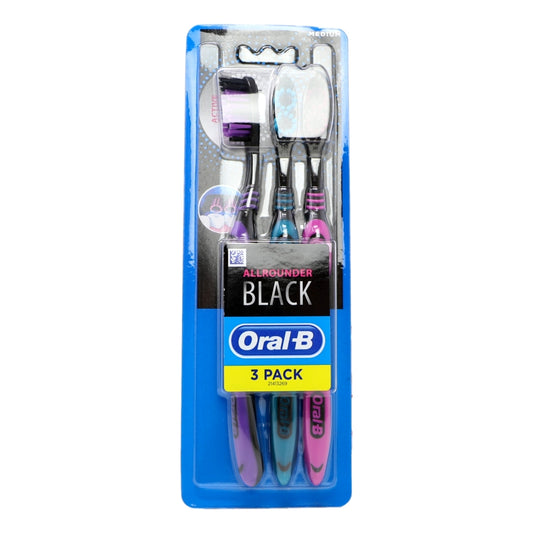 Oral B Toothbrush AA Clean Black 40 Medium 3pk