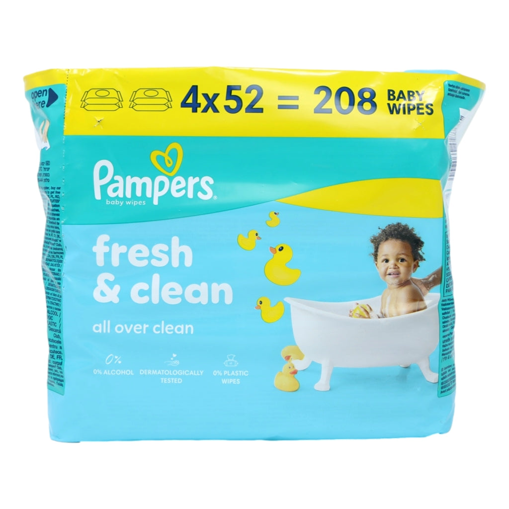 Pampers Baby Wipes 4pk Fresh and Clean Plastic Free