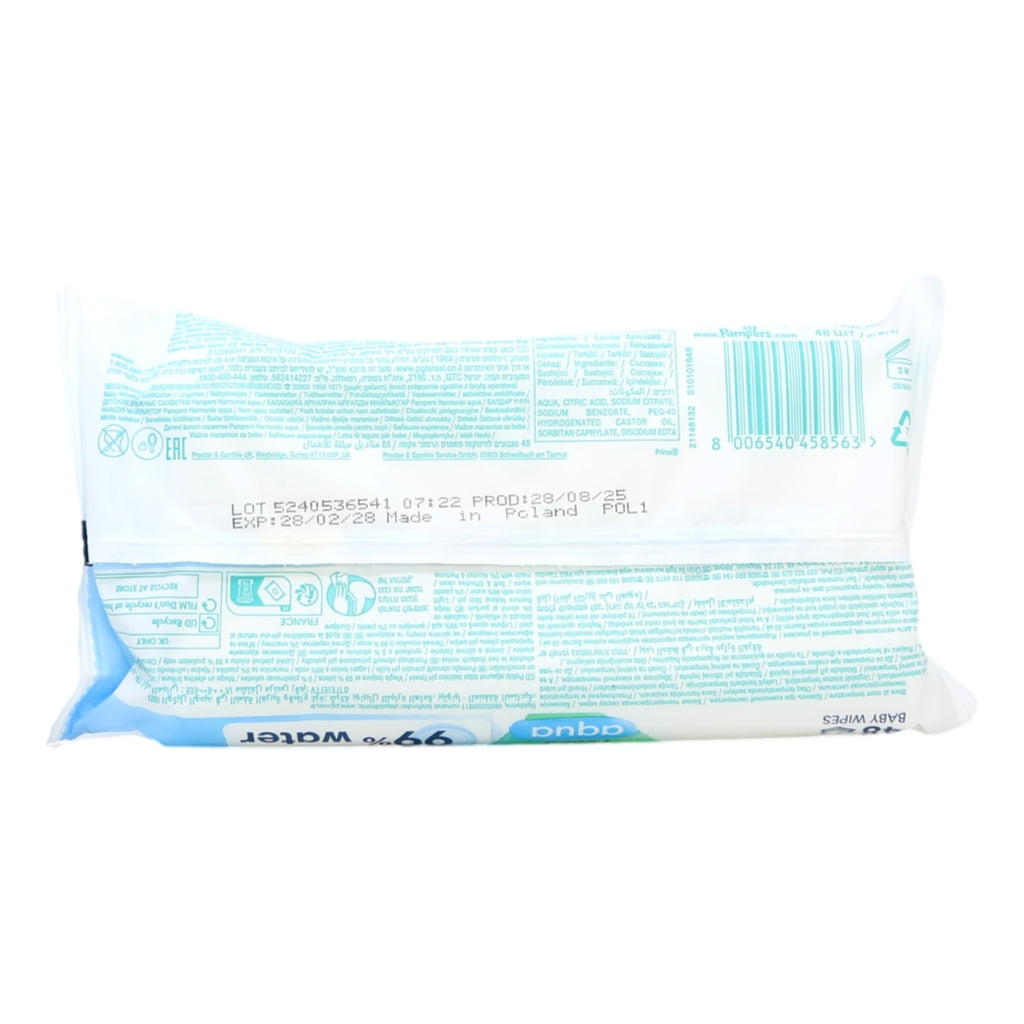 Pampers Baby Wipes Harmonie 48s Aqua