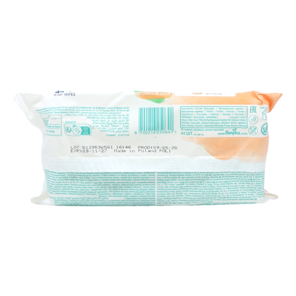 Pampers Baby Wipes Harmonie 44s Protect & Care