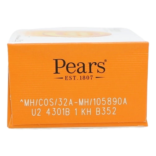 Orange soap box with 'Pears' branding on a white background
