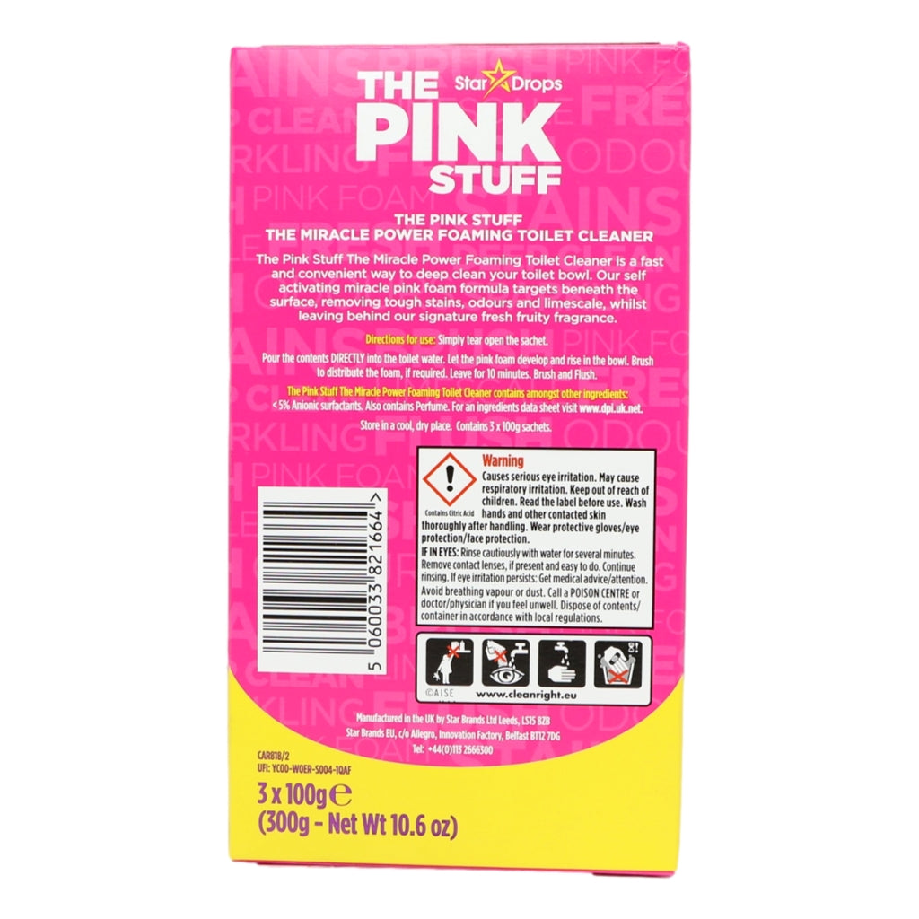 Pink Stuff 3x100g Miracle Foaming Toilet Cleaner