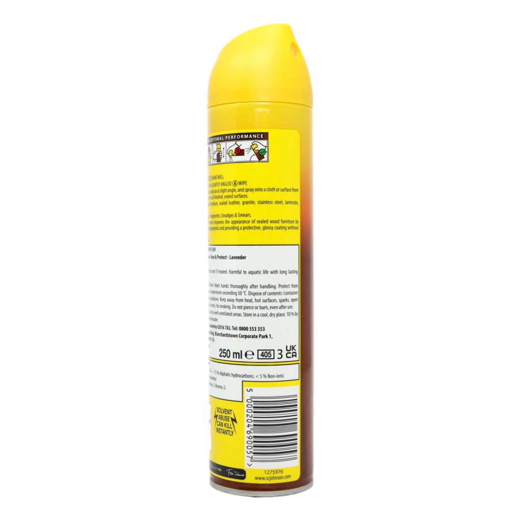 Pledge Aerosol 5 in 1 250ml Wood Polish Lavender