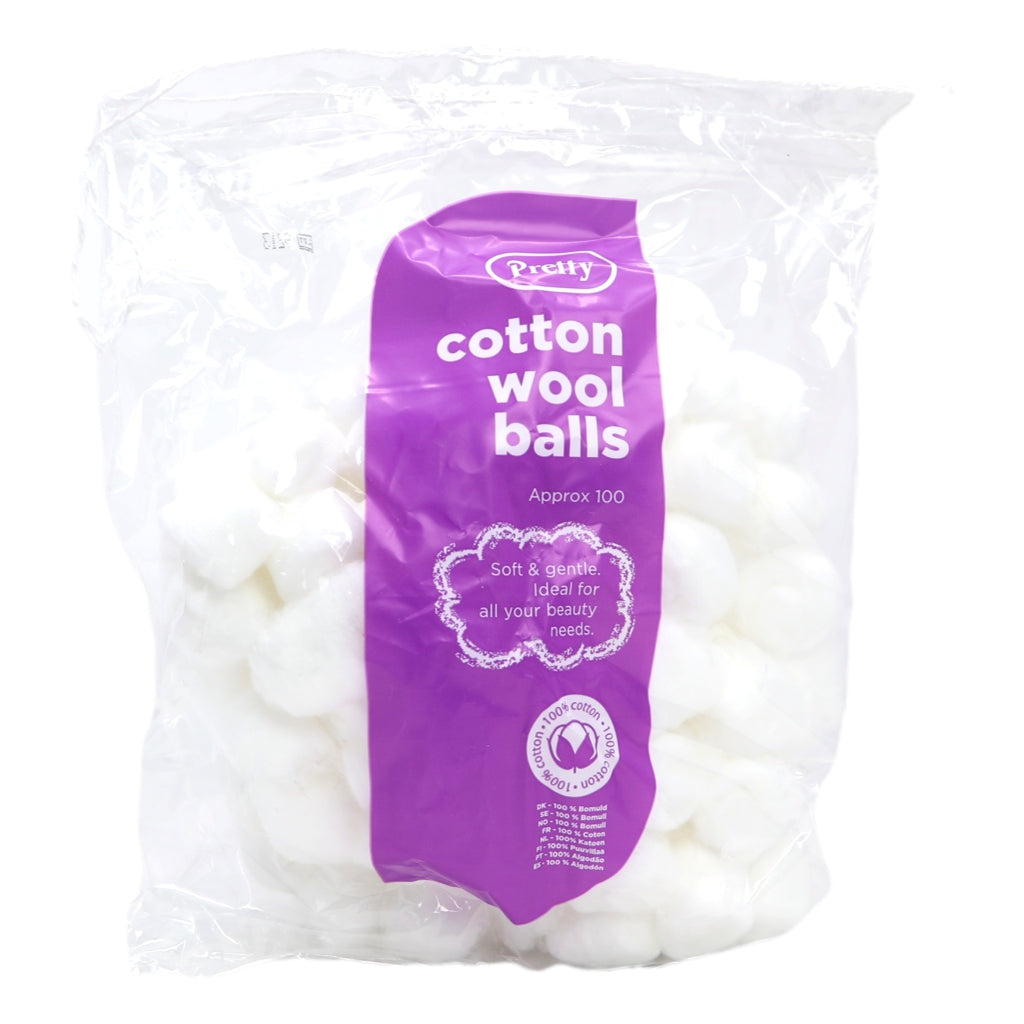 Pretty Cotton Wool Balls - 100 White