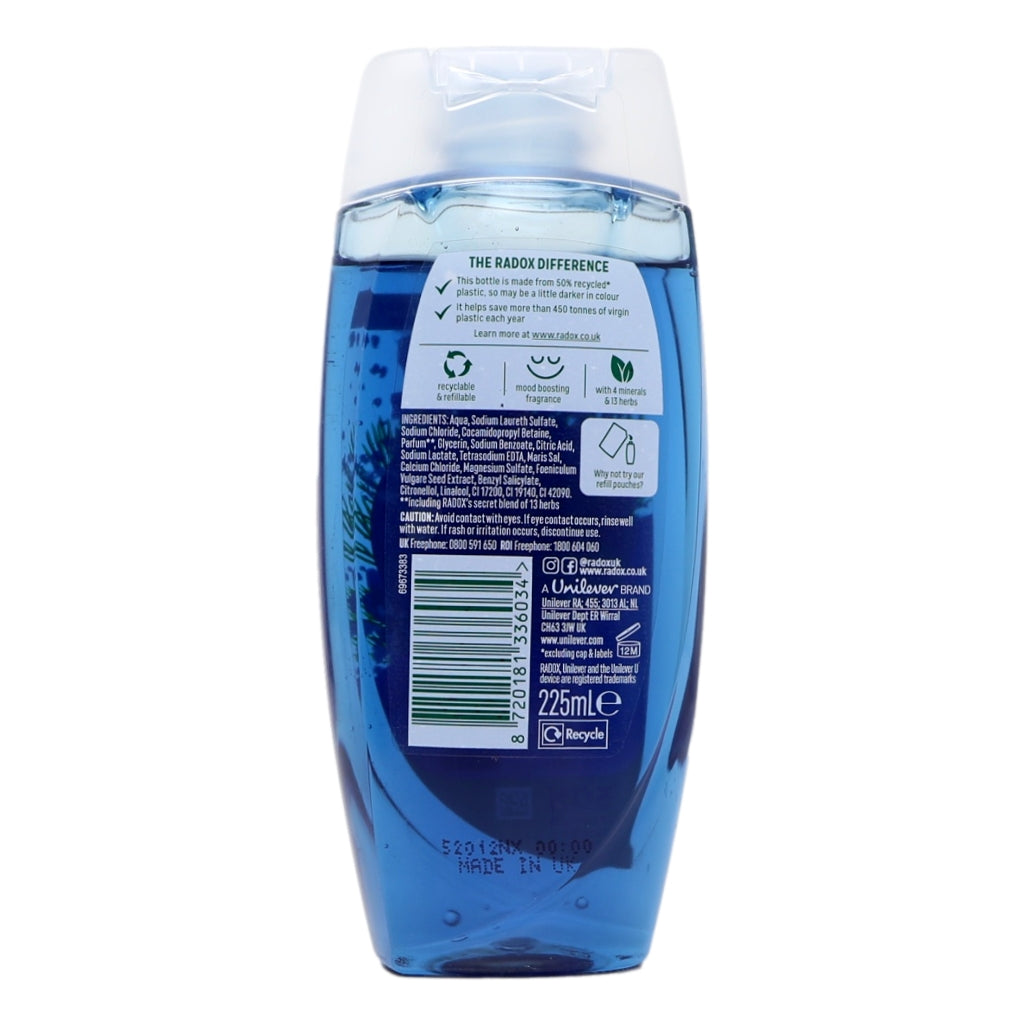 Blue shampoo bottle with a white cap on a white background