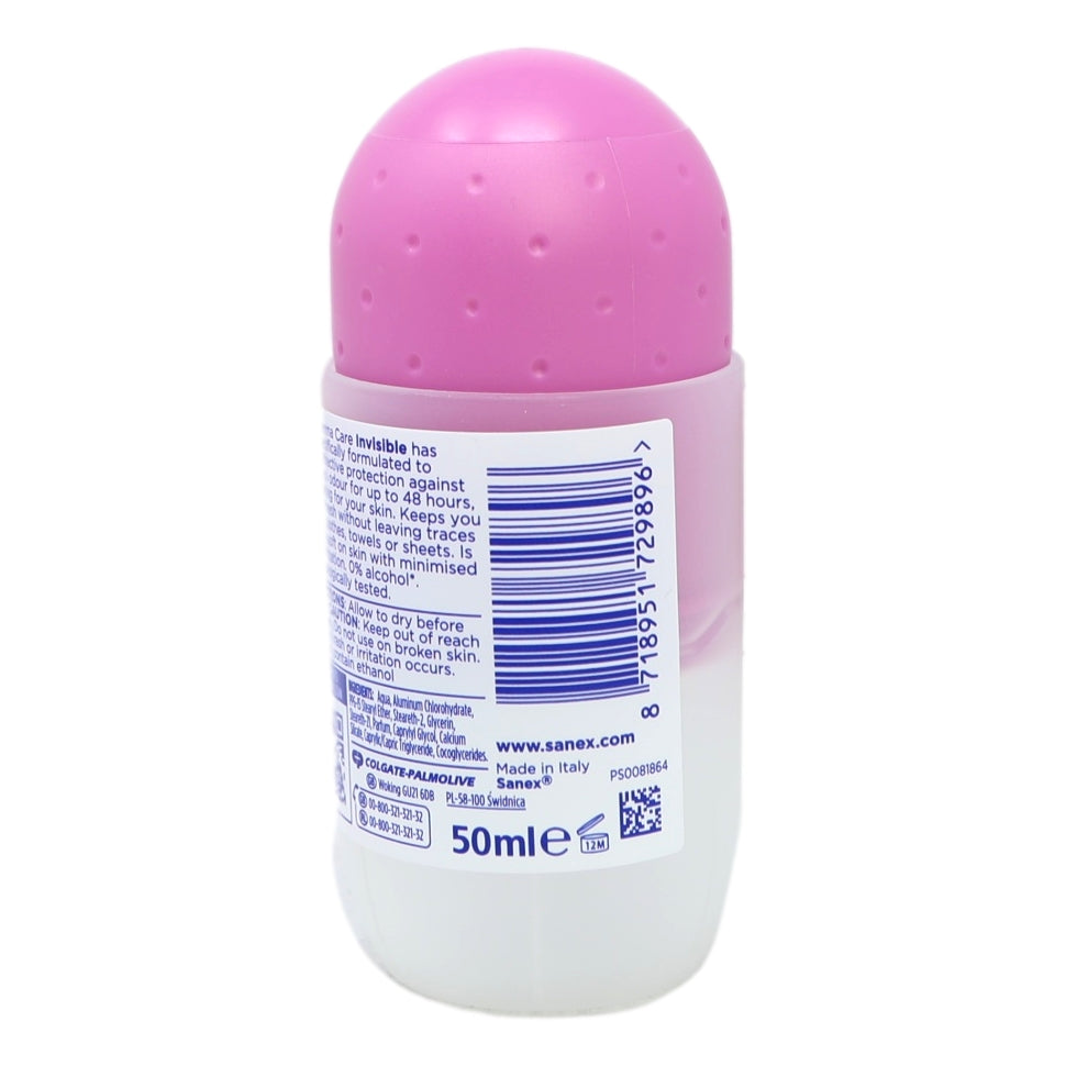 Sanex Deo Roll On 50ml 72hr Invisible Dry
